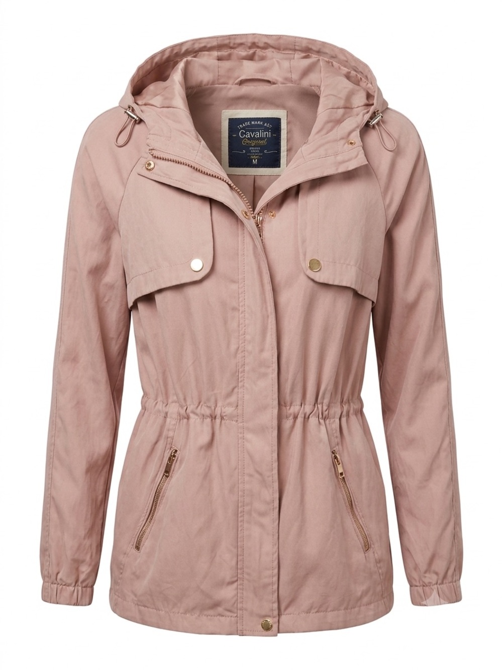 Cavalini Women’s Hooded Utility Jacket - Blush Pink